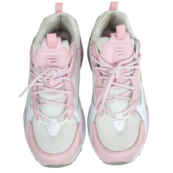 FILA Ray Tracer White and Pink Chunky Sneakers Size 8.5 In Box - Picture 2 of 10
